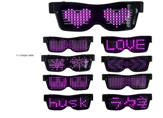 LED Text Display Glasses